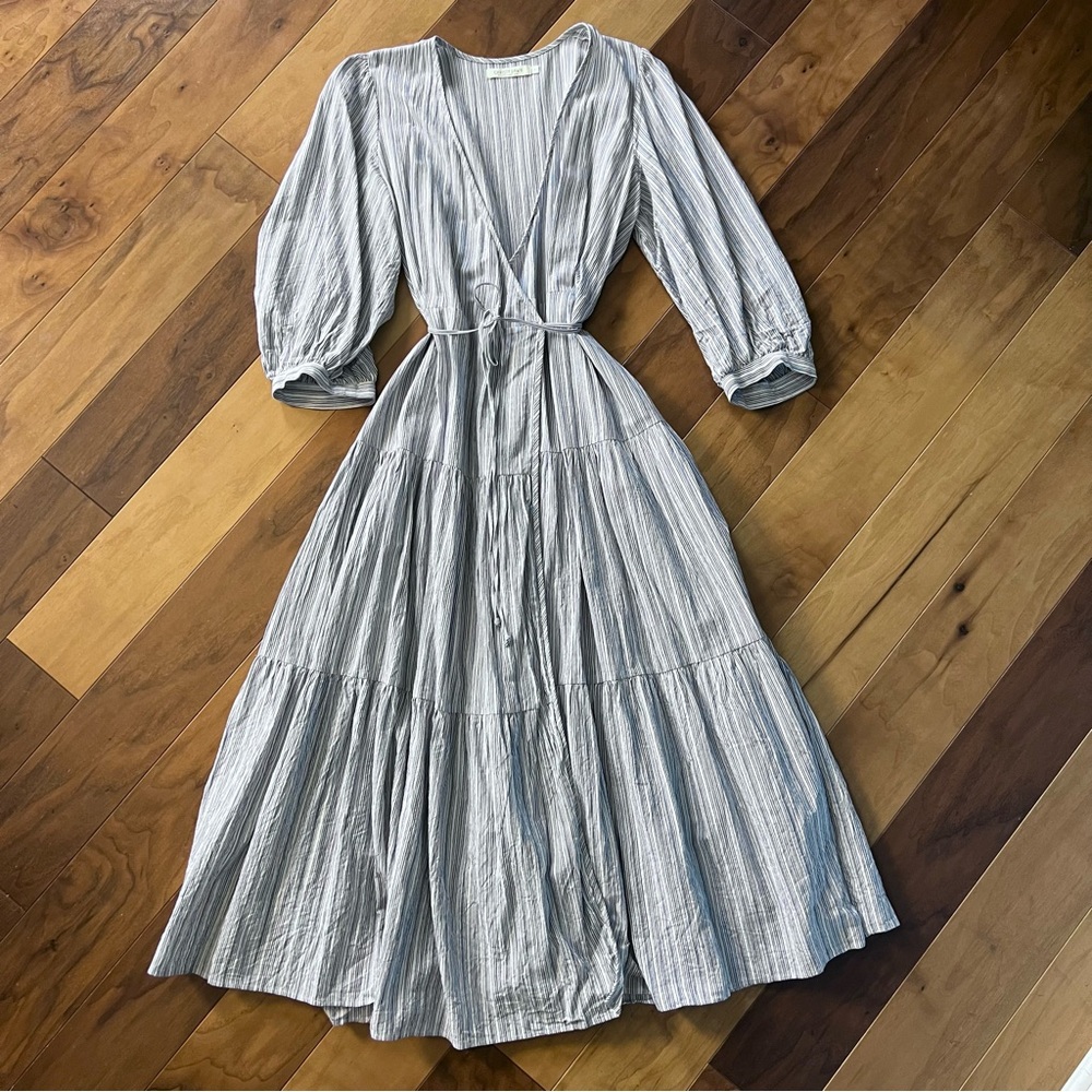 Christy Dawn Noah Wrap Dress in Ocean Stripe (EUC, Size L)